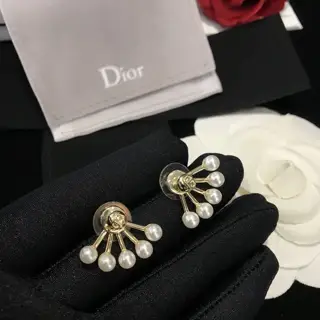 DIOR CD earrings. Same brass material as the counter. Hot sale. Unique design. Retro and