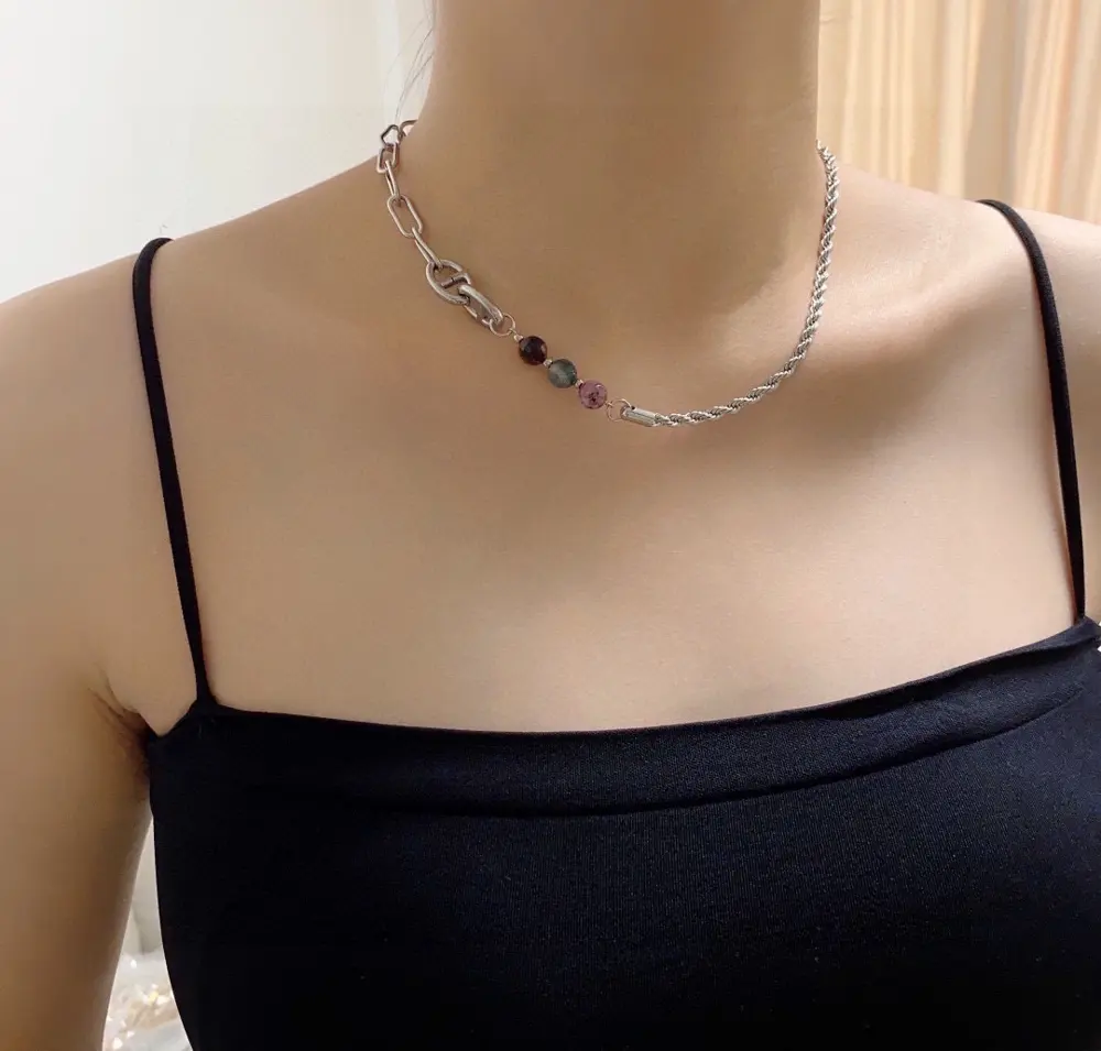 New model Hermes pig nose natural turquoise necklace High quality and super exquisite