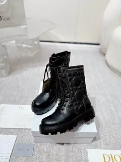 Dior CHRONO embroidered motorcycle boots. High version 24ss counter new product. Original