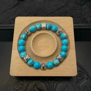 Chrome Hearts classic retro multi-element blue turquoise bracelet