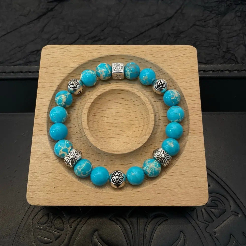 Chrome Hearts classic retro multi-element blue turquoise bracelet