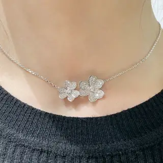 Van Cleef & Arpels Double Flower Clover Necklace
