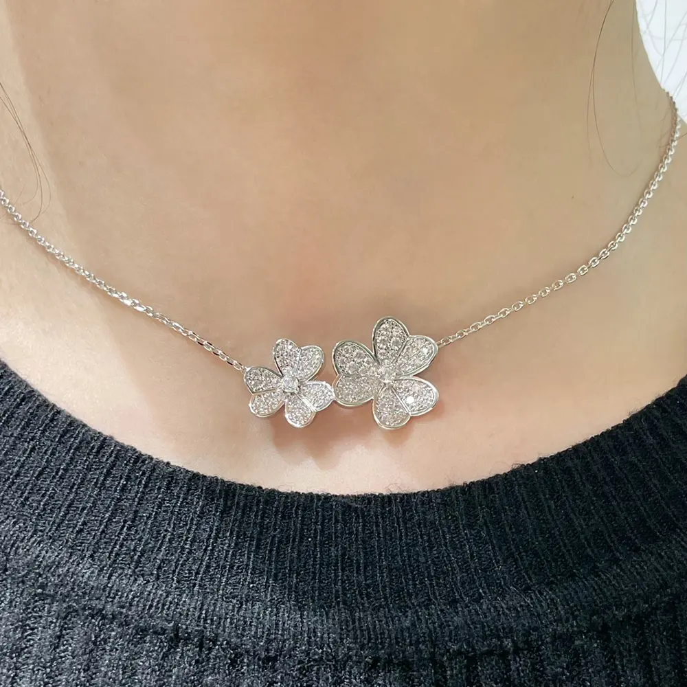 Van Cleef & Arpels Double Flower Clover Necklace