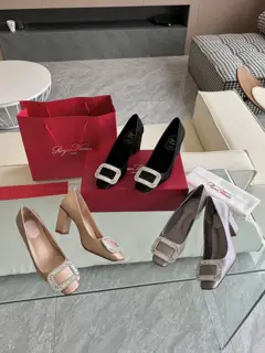 Roger Vivier new RV women’s shoes BellVivier series satin high-heeled shoes