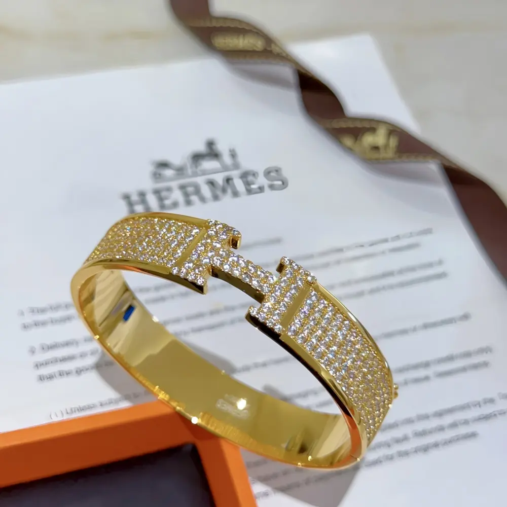 Hermes bracelet Original custom wide bracelet Moissanite craftsmanship is a real test of