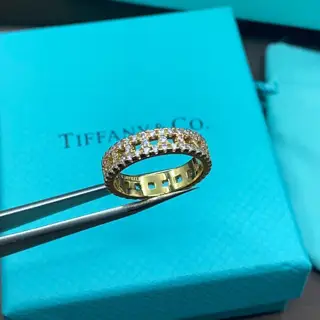 Tiffany full diamond hollow ring. Like a beacon guiding people towards optimism and hope