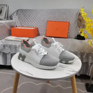 Hermès Couple’s Flyknit Mesh Contrast Color Sneakers