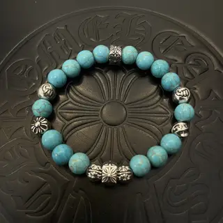 Chrome Hearts classic retro multi-element blue turquoise bracelet