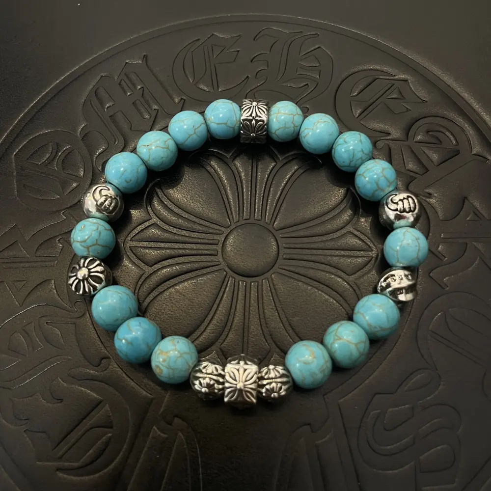 Chrome Hearts classic retro multi-element blue turquoise bracelet