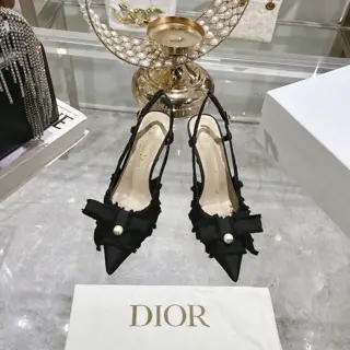 Fringed webbing women’s shoes Dior 2024 autumn catwalk new Adiorble women’s shoes CD