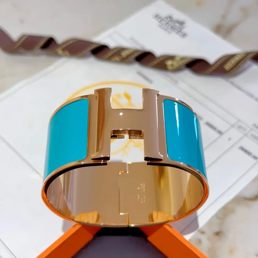 Hermes Black Jade Hermes Bracelet Original custom wide bracelet The enamel craft is too