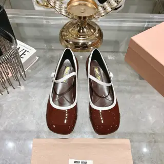 MiuMiu new color-blocked single shoes