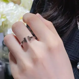 Tiffany Double T Polished Ring Double-layer thick gold plating