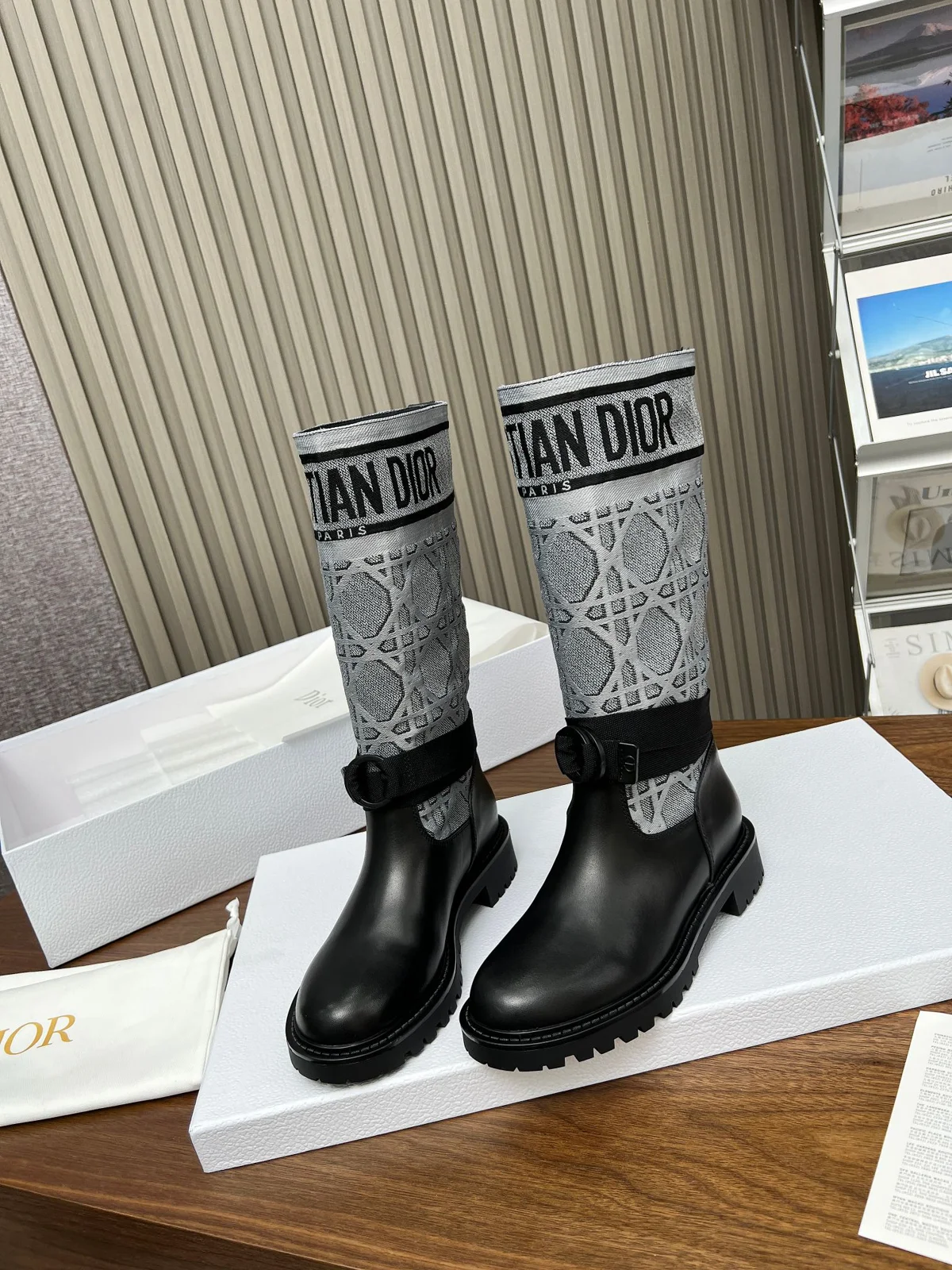 Dior autumn and winter boots retro work boots one-step