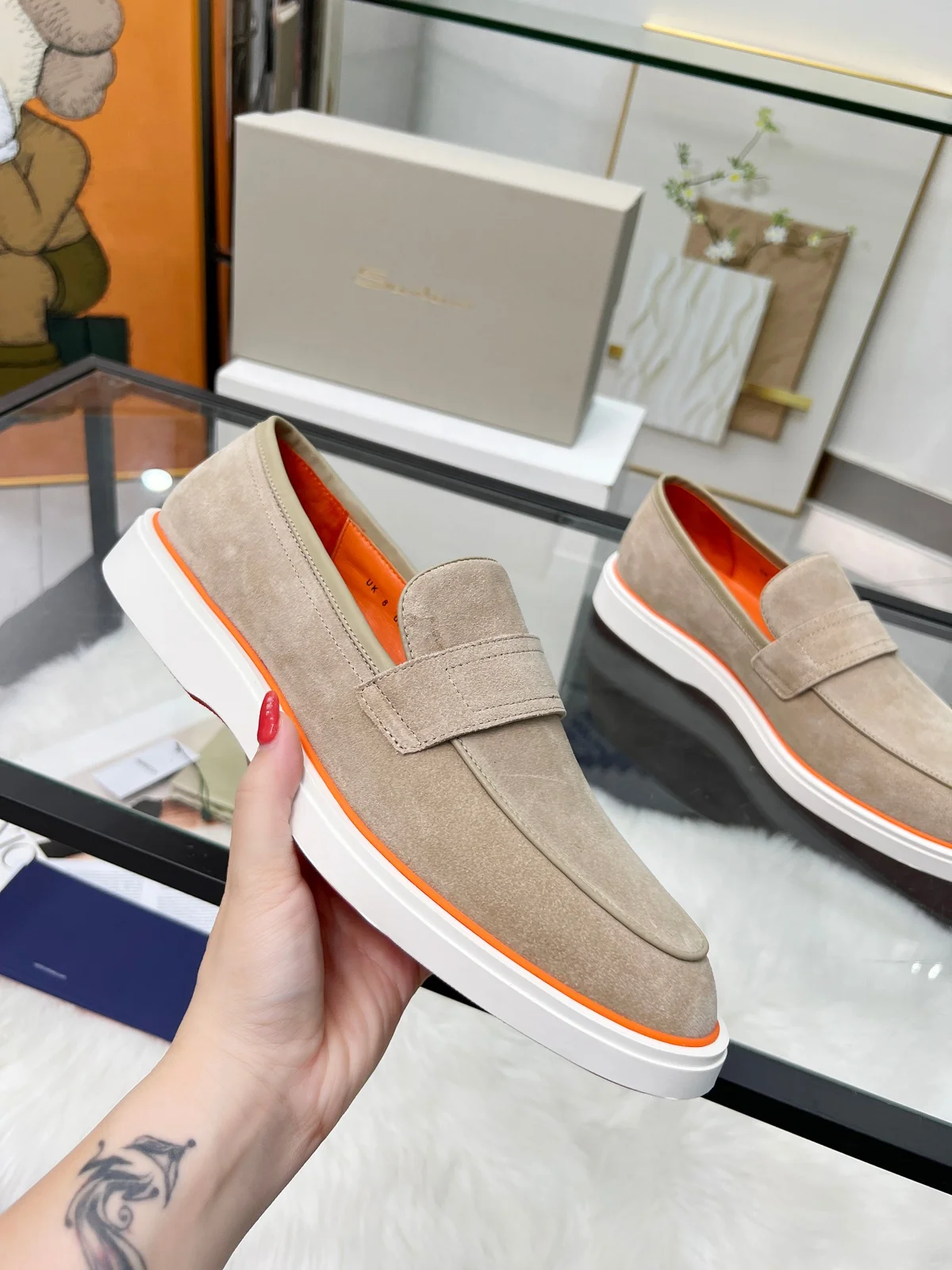 Santoni four seasons classic loafers casual business style shoes