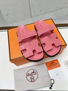 Hermès chypre H-shaped Velcro flat sandals