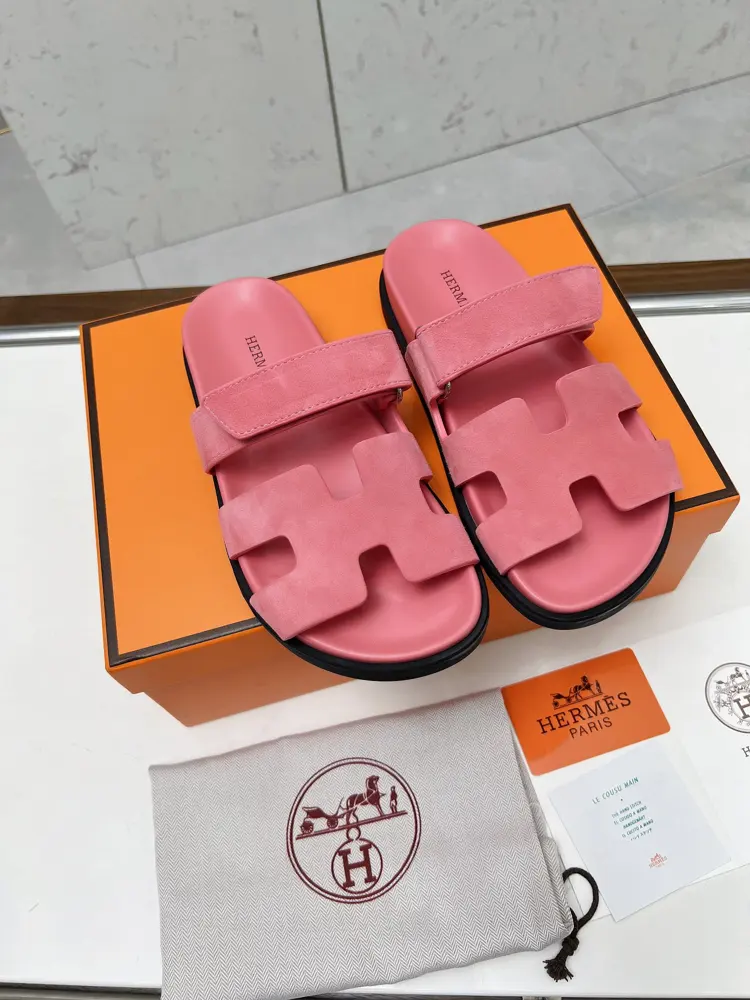Hermès chypre H-shaped Velcro flat sandals