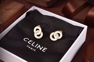 Celine black and white stud earrings