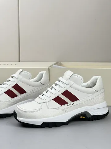 Bally original calfskin contrast stripe lace casual sneakers