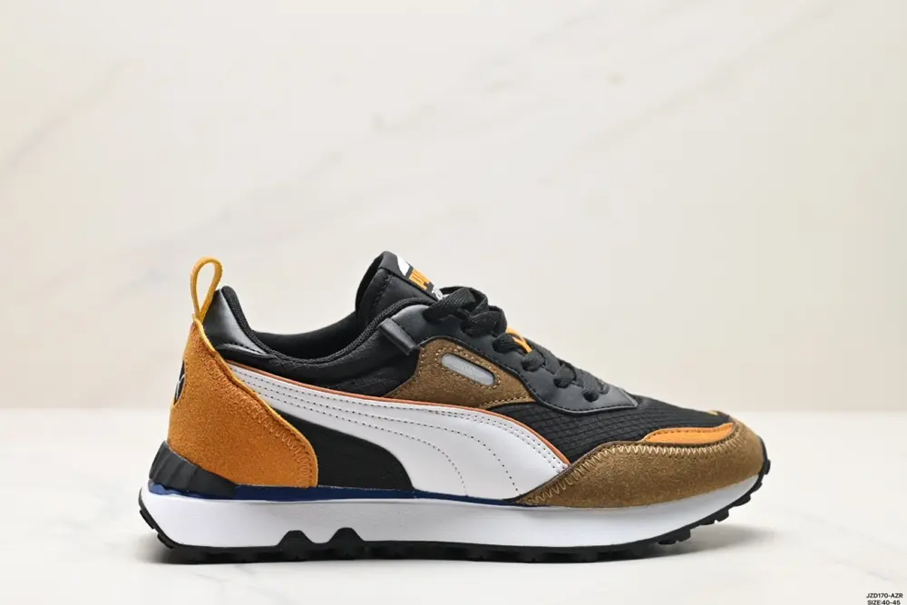 PUMA Rider FV Ivy League fabric leather retro easy to wear shock-absorbing wear-resistant 387672