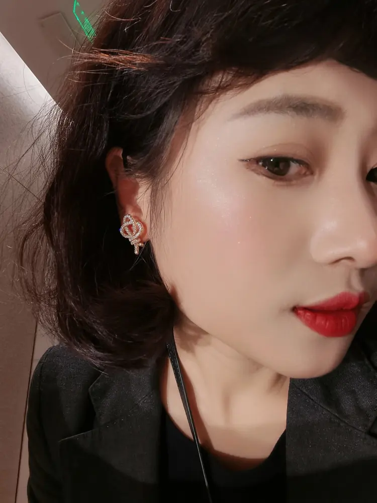 Tiffany full diamond key earrings