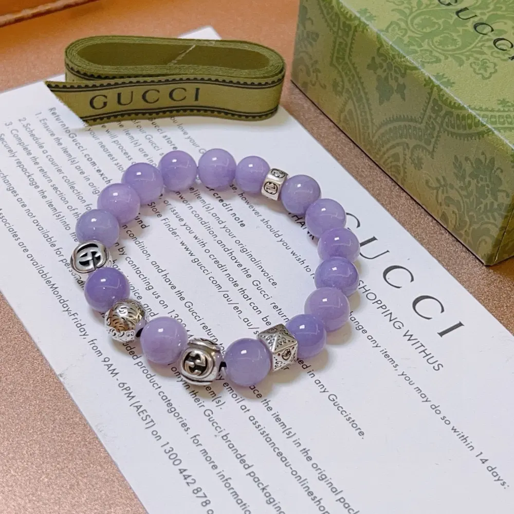 Gucci bracelet same style for men and women The latest natural crystal bracelet is of