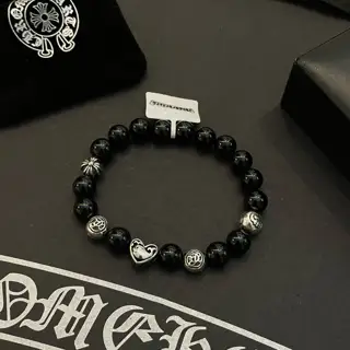 Chrome Hearts Classic Retro Multi-element Black Agate Bracelet