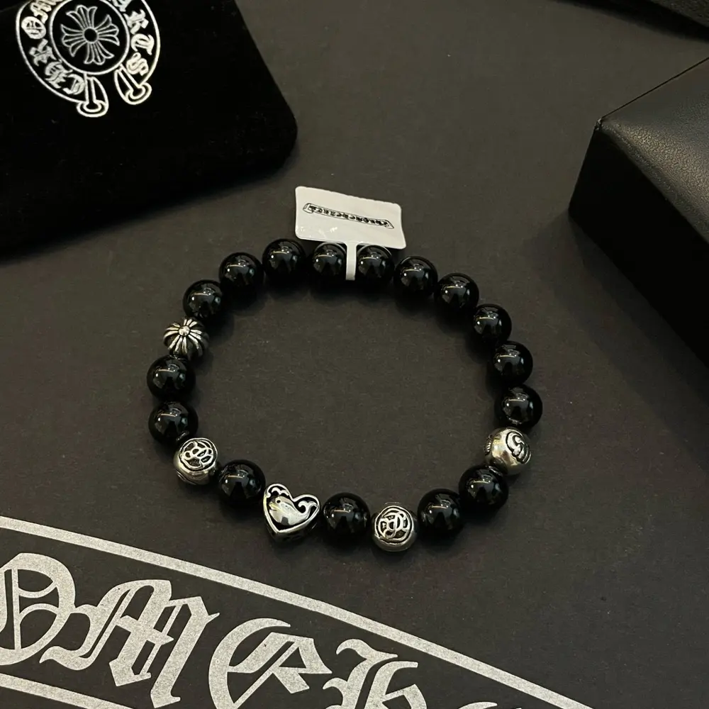 Chrome Hearts Classic Retro Multi-element Black Agate Bracelet