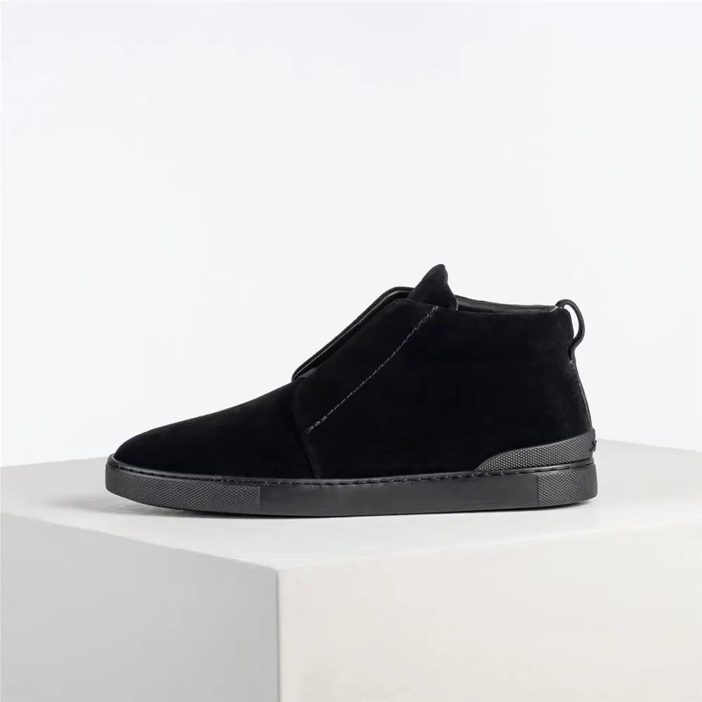 ZEGNA mid-top suede sports casual sneakers