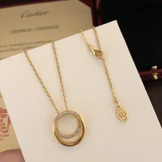 Cartier’s latest double ring necklace 18k gold electroplating process counter version