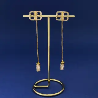 Balenciaga Double B letter tassel niche design earrings