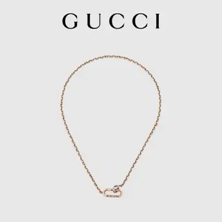 Gucci Link to Love series chain rose gold necklace