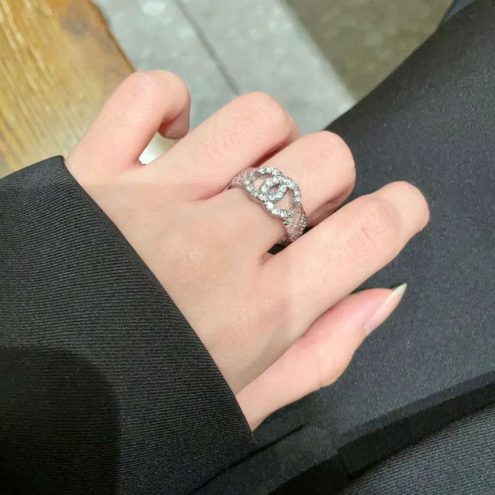 Chanel Double C diamond-studded ring