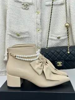 Chanel Bow Pearl Double C Boots Series
