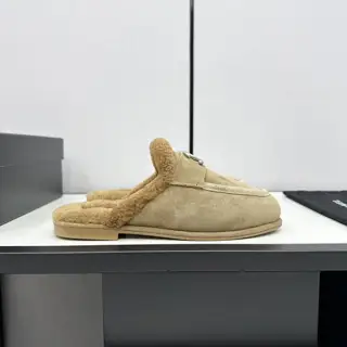 Chanel furry loafers