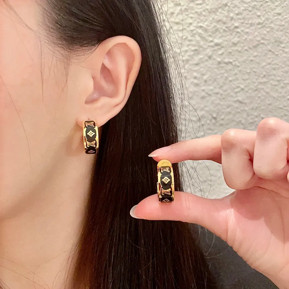 Louis Vuitton classic monogram earrings
