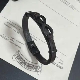 Chrome Hearts classic vintage figure 8 leather cord bracelet