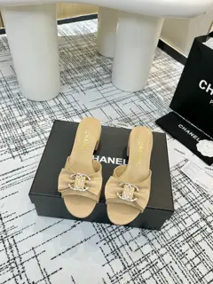 Chanel Bow Rhinestone Slippers Sandals