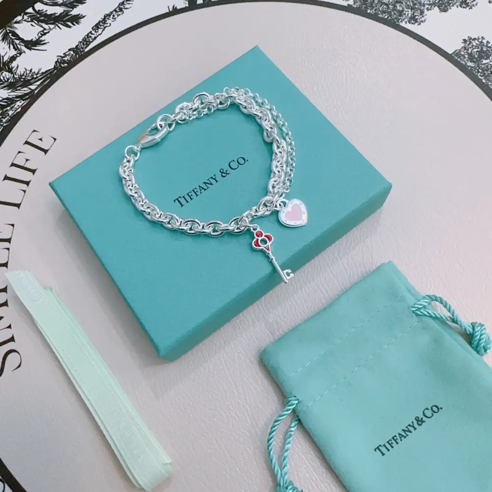 Tiffany multi-element agate silver style bracelet