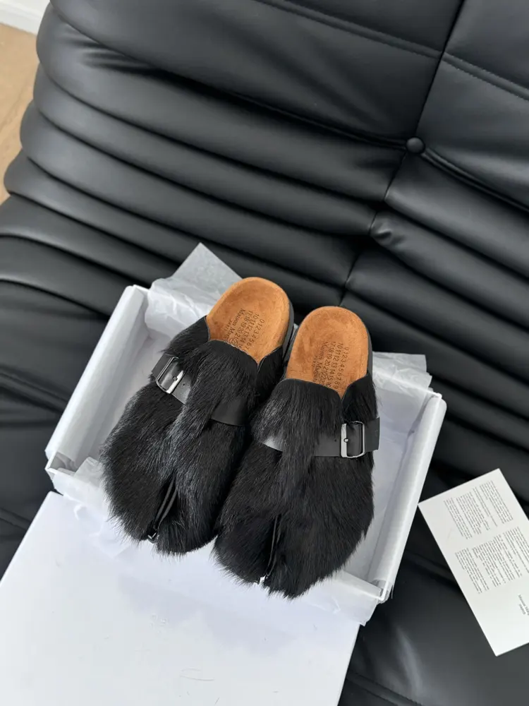 Maison Margiela new lamb wool Birkenstock slippers