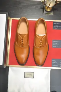 Gucci business leather shoes (full sheepskin lining) new models are here Original European