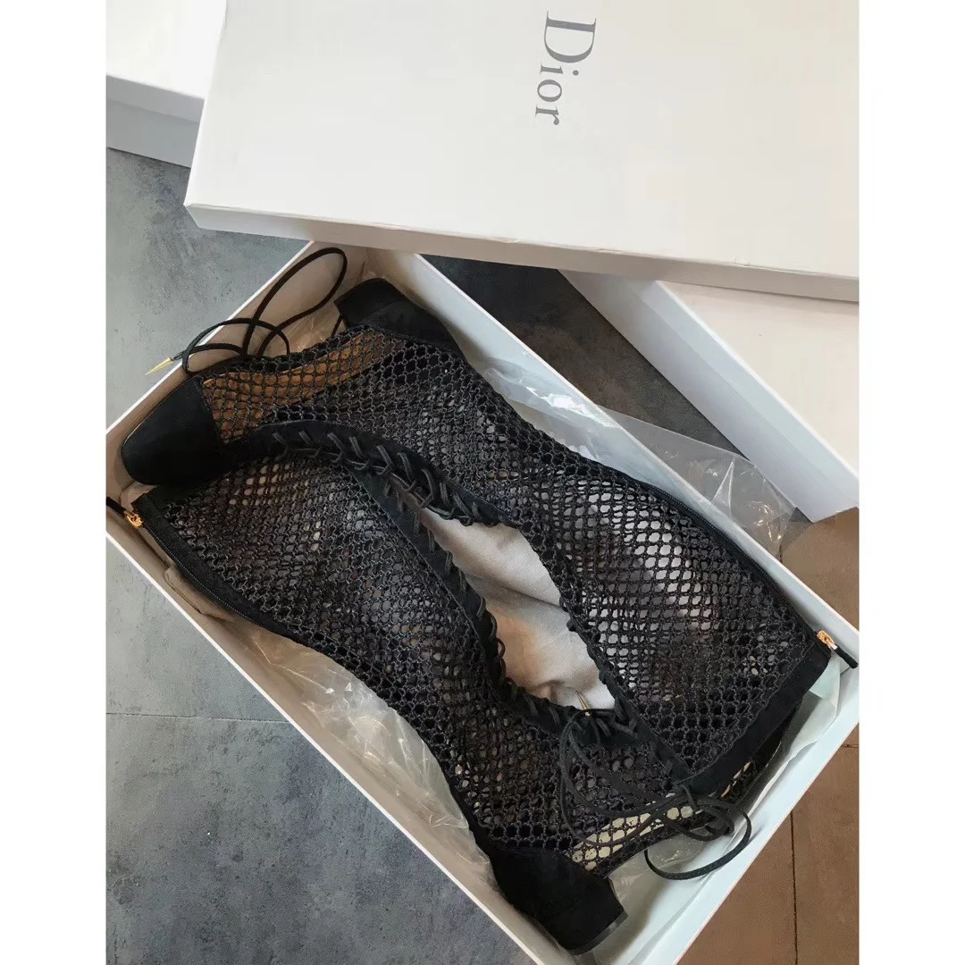 Dior D-HIDE sexy mesh high boots