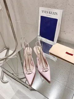 Valentino 2024SS Spring/Summer new VT metal V-buckle hollow pointed toe shoes