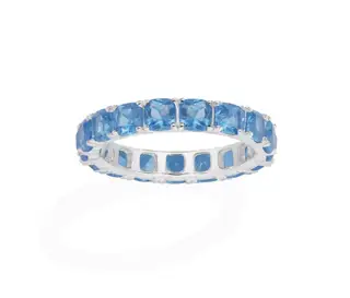 APM Monaco lake blue square ring with micro-inlaid geometric personality fashion ring
