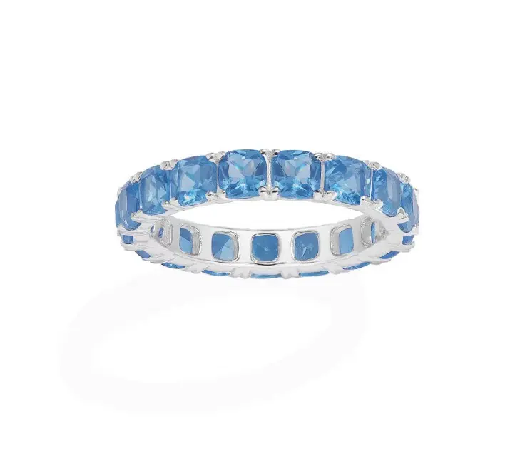 APM Monaco lake blue square ring with micro-inlaid geometric personality fashion ring