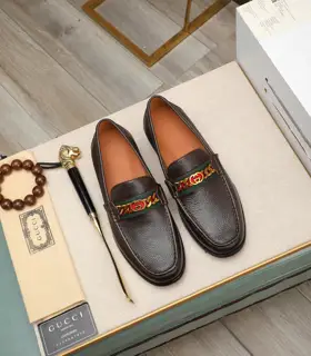 Gucci formal leather shoes Italy imported cowhide + top imported water-dyed cowhide lining
