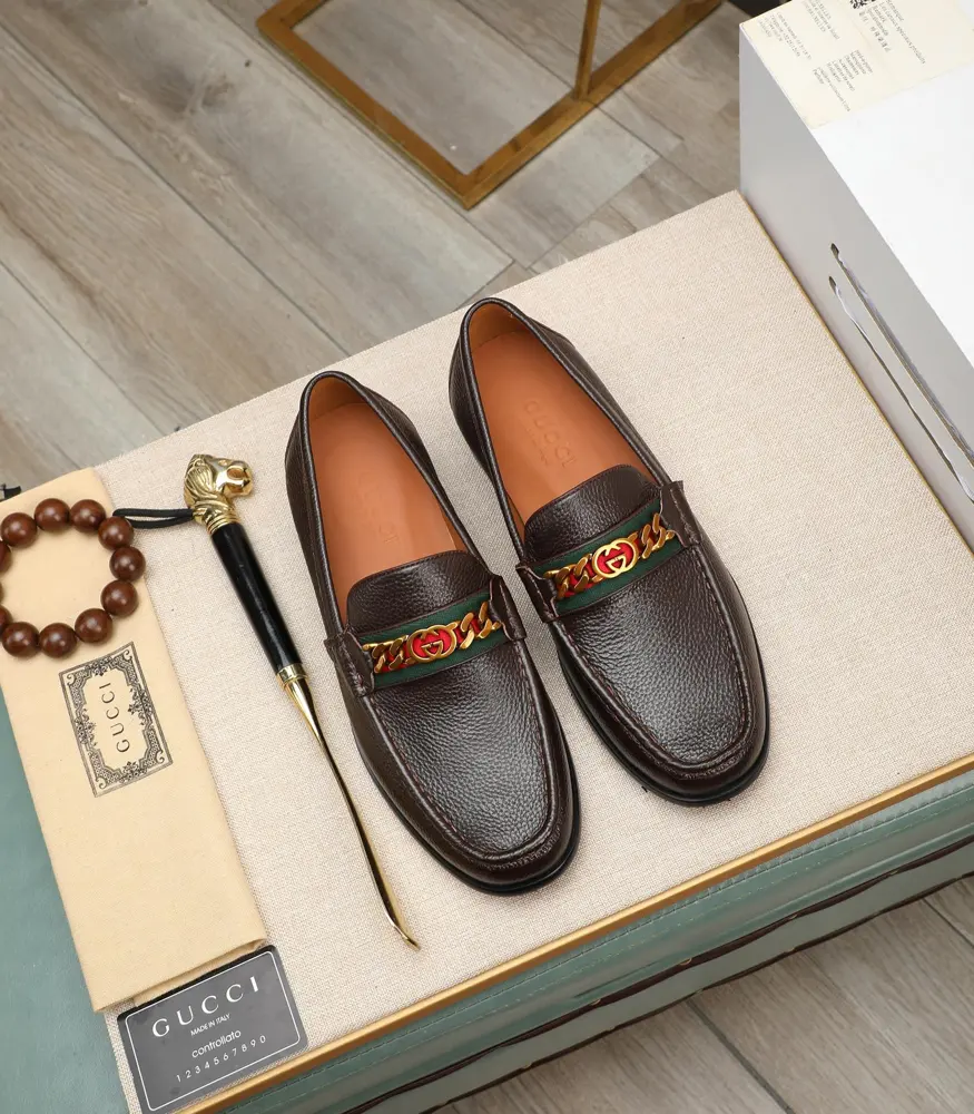 Gucci formal leather shoes Italy imported cowhide + top imported water-dyed cowhide lining