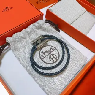 New Hermes bracelet braided bracelet thickened platinum version. High-end precision version