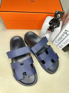 Hermès new oran cowhide H slippers. Paris original flyback mold perfect creation of the