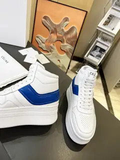 Celine thick-soled high-top white shoes